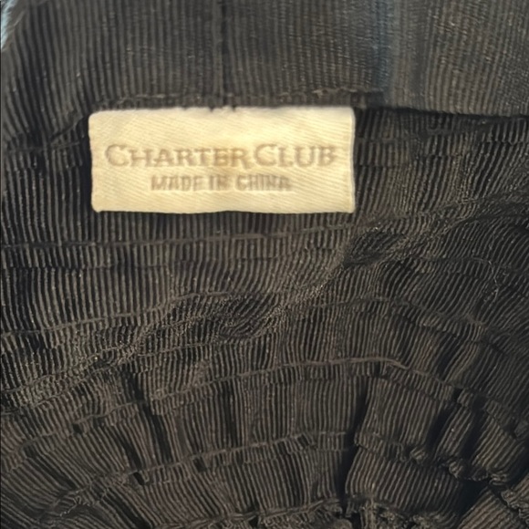 Macy’s Charter Club Elegant Black Wide-Brim Ruffled Hat with Bow Size OS - Picture 10 of 12